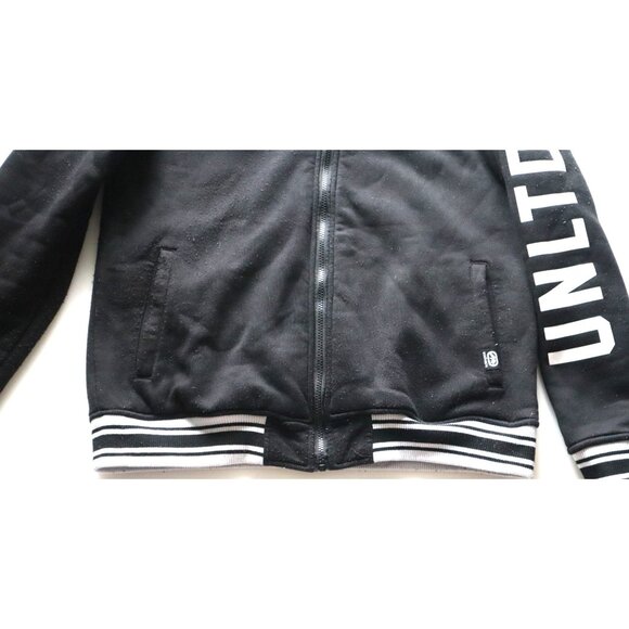 Ecko Unltd Fleece Hoodie Medium Black Zip Varsity Sherpa Jacket Streetwear - Picture 5 of 10